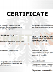 Photo ISO9001 Quality Management System Certificate